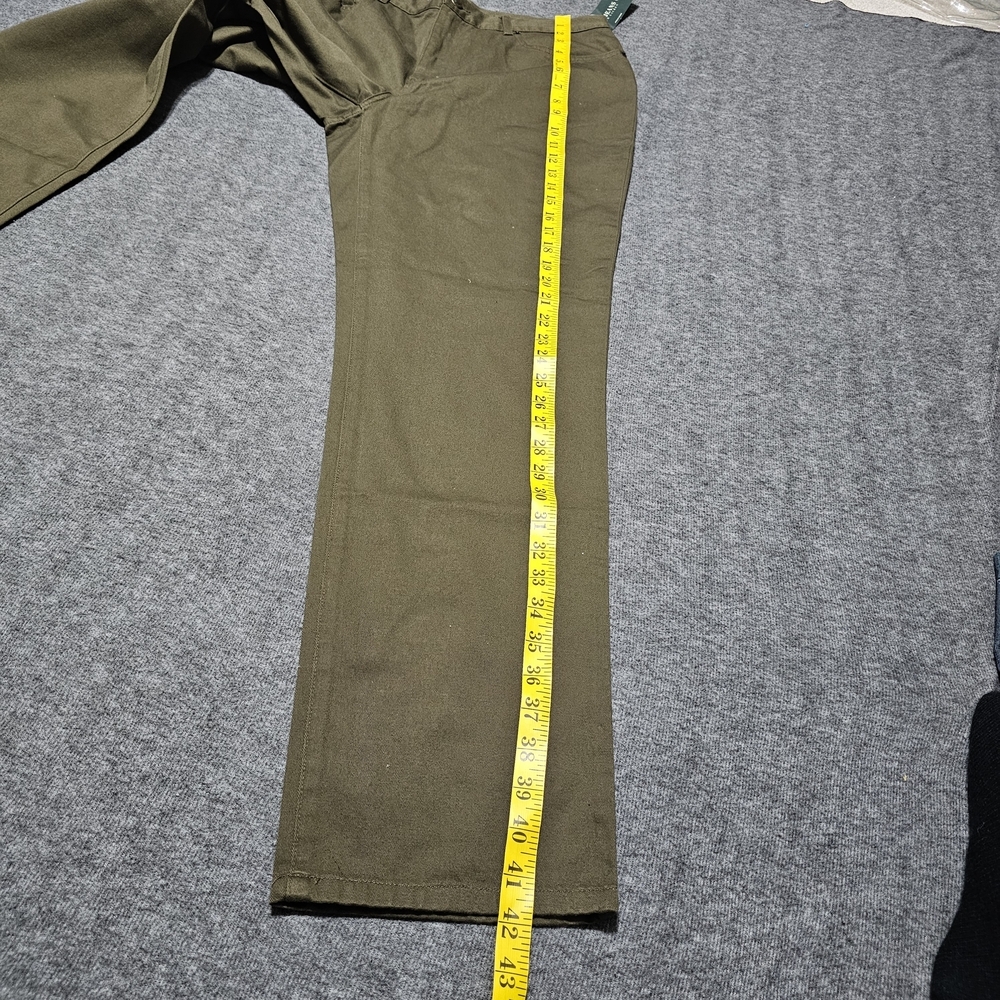 Lauren Ralph Lauren Olive Green High Waist Straight Leg Pants Size 10 NWT - Picture 8 of 9